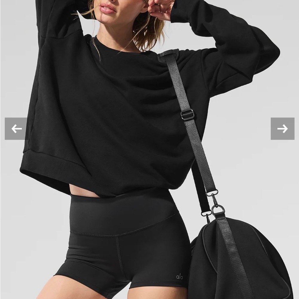 ALO Yoga Chill Crew Neck Pullover Size M in Black